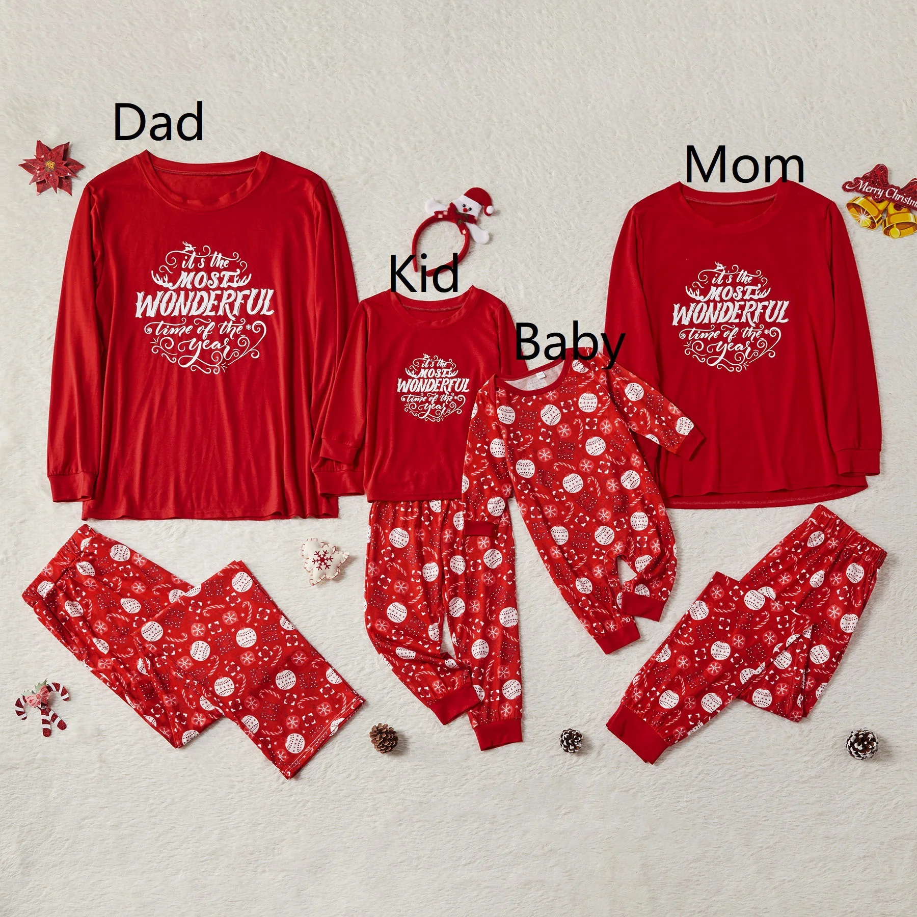 

Family Matching Pajamas Set Xmas Sleepwear Nightwear Moose Fairy Christmas Adult Kids Soft Casual Photgraphy Prop Party Clothing