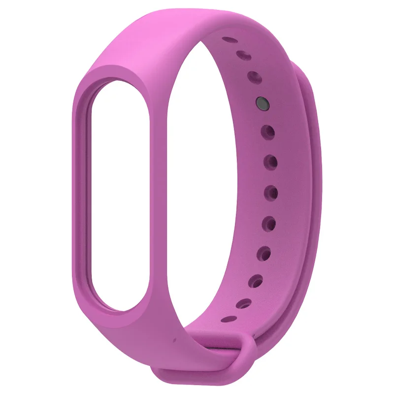 Purple Для Xiaomi mi Band 4 3 силиконовый розовый сменный Браслет ремешок для Xiomi mi band 3 mi Band 4 3 band 4 ремешок на запястье - Цвет: Purple