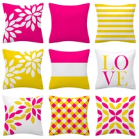 nordic minimalist geometric hug pillowcase rose red yellow home decoration sofa pillow cushion cover