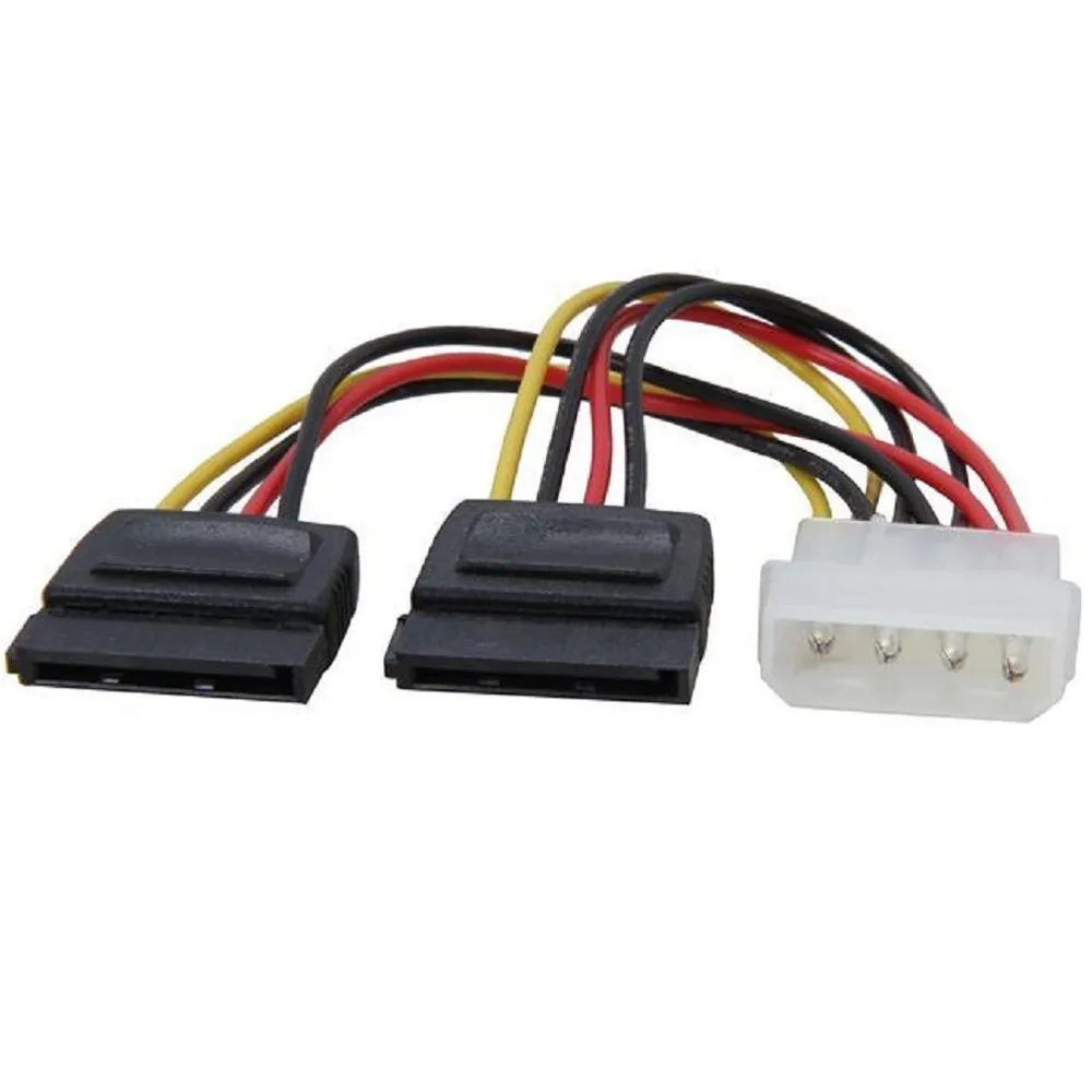 15 см Molex SATA Мощность Y сплиттер адаптер кабель 2 Way 4 Pin до 2x15 высокого качества