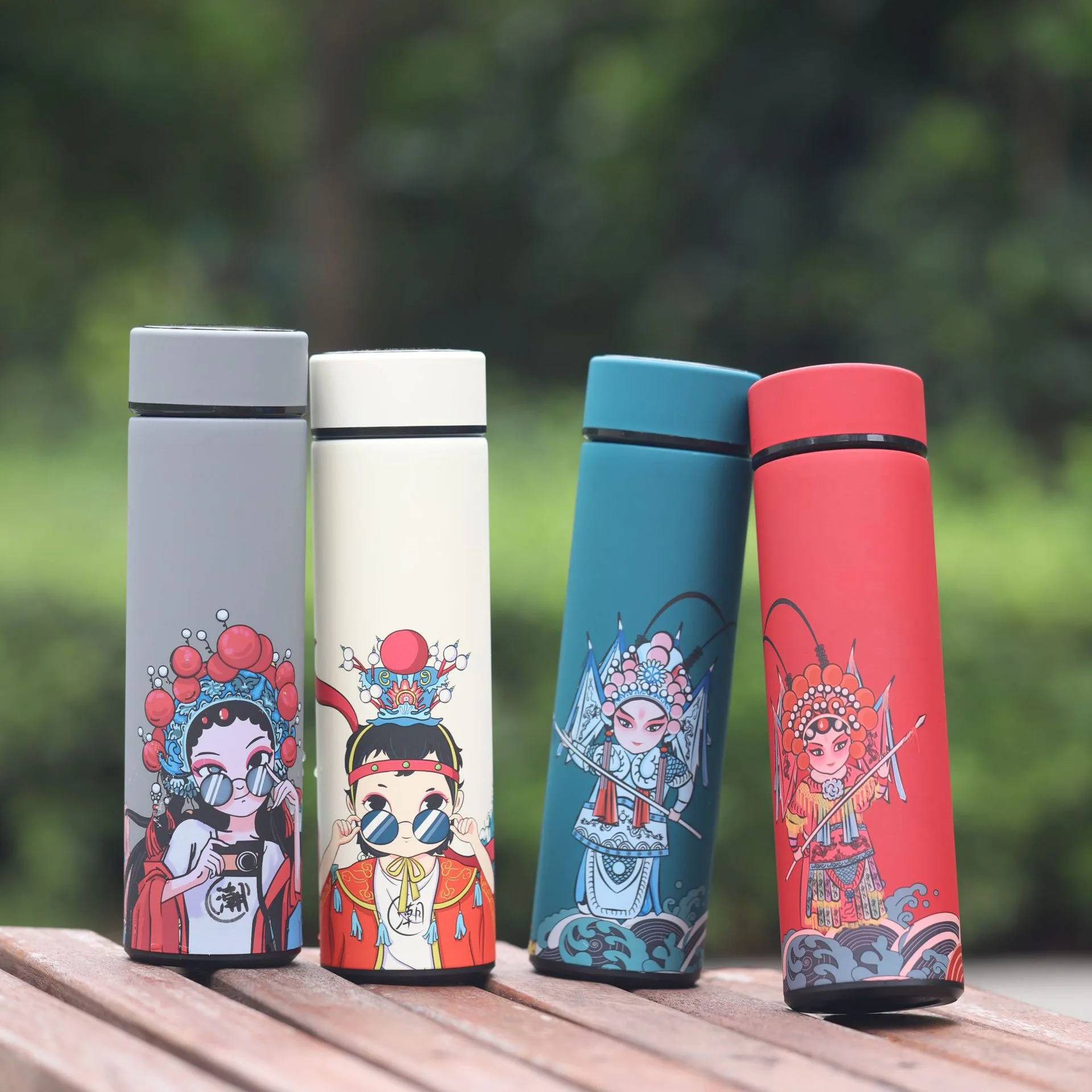 

New Chinese Style Couple National Tide Cup Quintessence Opera 304 Stainless Steel Smart Thermos Flask Gift Cup