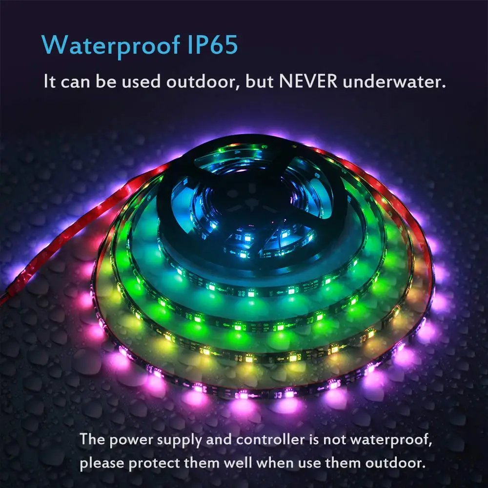 Magic Home WS2812b 5050 RGB светодиодные полосы Набор Wi Fi приложение управление адресуемый
