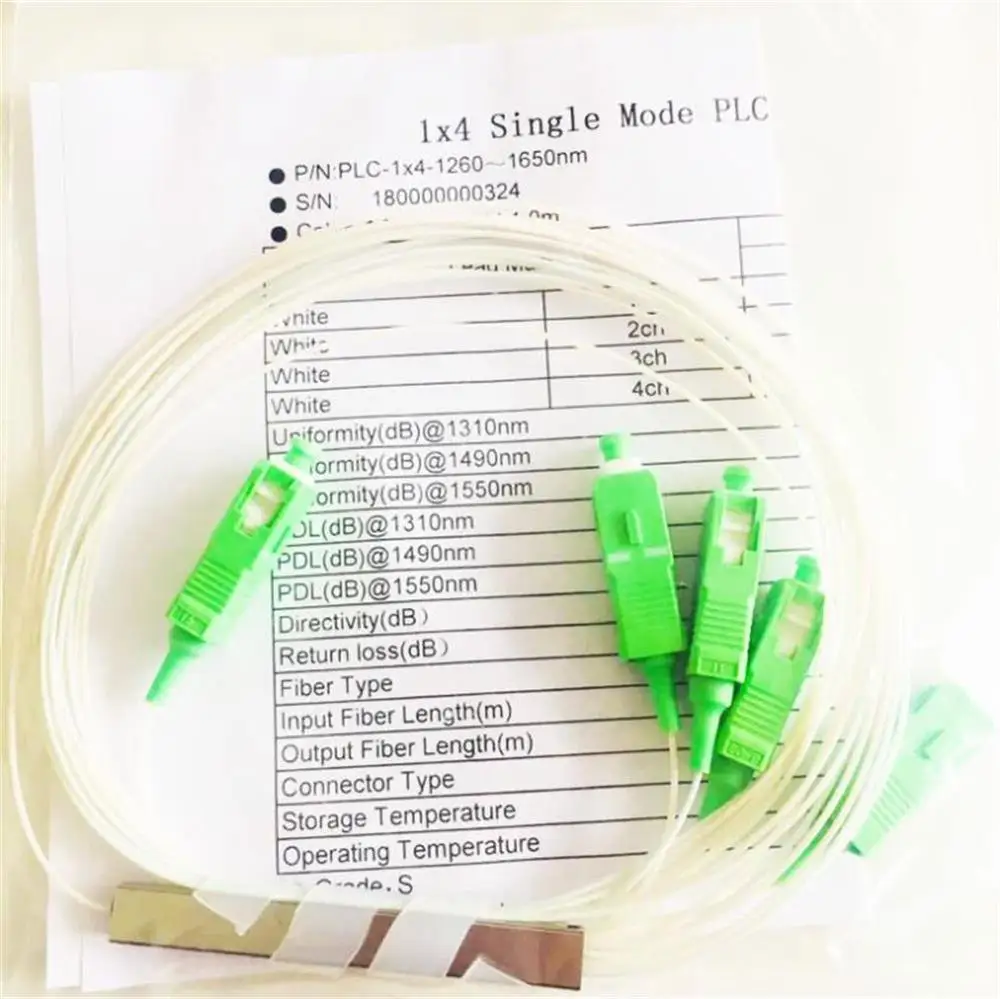 Трубчатый Соединительный Сплиттер Волоконно-оптический ПЛК SC/UPC SC APC Mini 1x4 1m 10