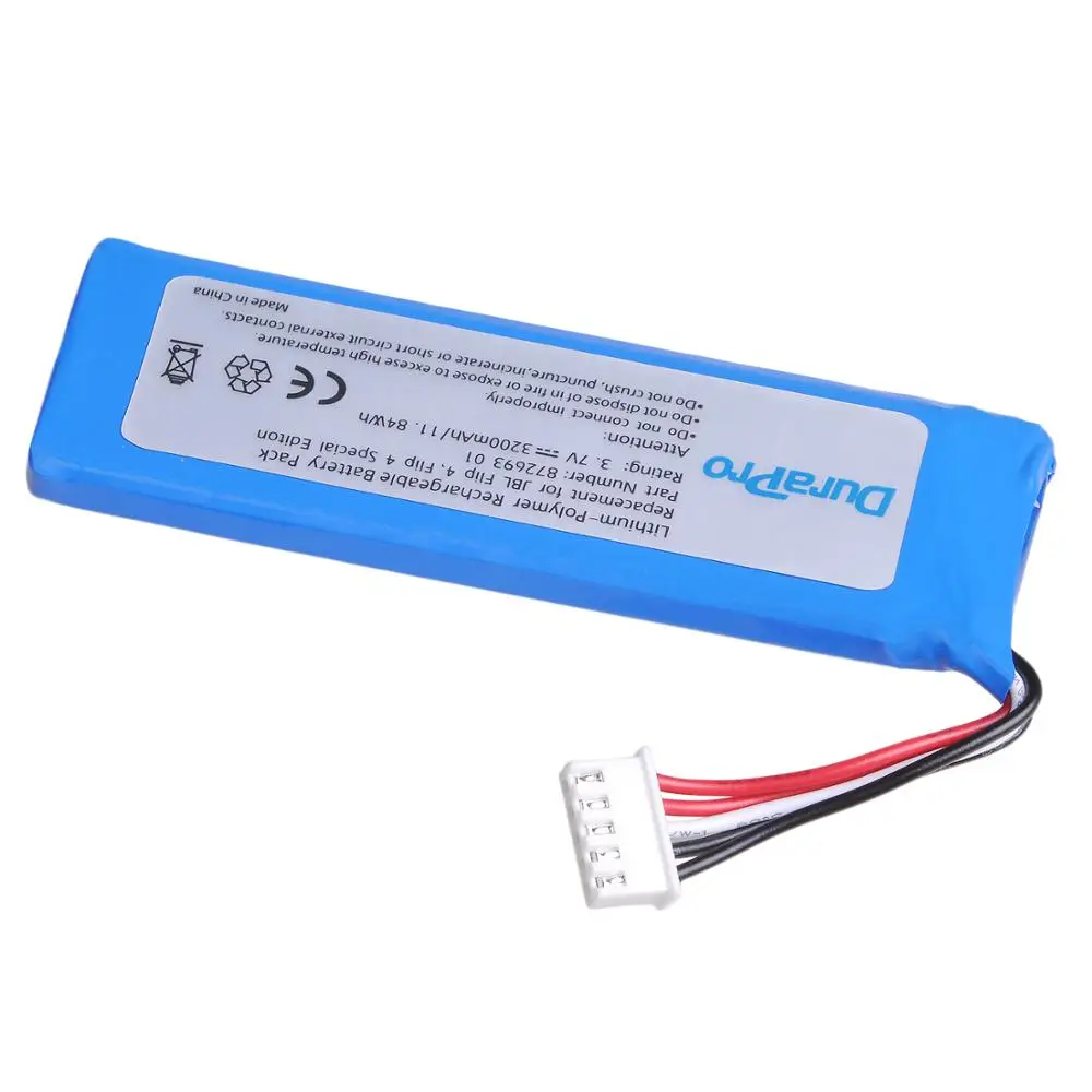 DuraPro 3,7 V 3200mAh аккумулятор GSP872693 01 аккумуляторная батарея для JBL Flip 4, Flip 4 специальное издание
