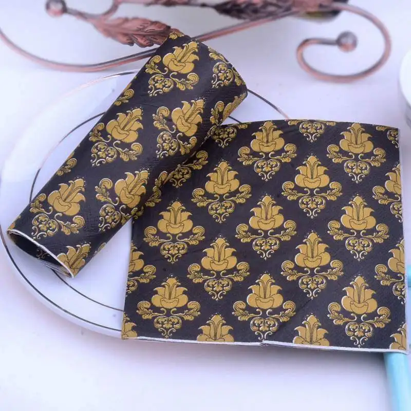 Вечерние бумажные салфетки декоративные для ужина одноразовые вечерние с