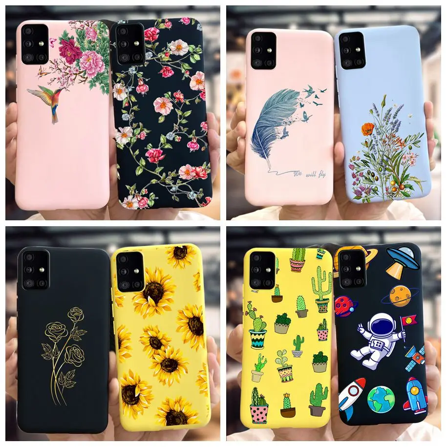 Чехол для Samsung Galaxy M51, Модный мягкий чехол с цветочным рисунком, чехол для телефона Samsung A51 GalaxyM51 2020 дюйма, оболочка M 51 A 51