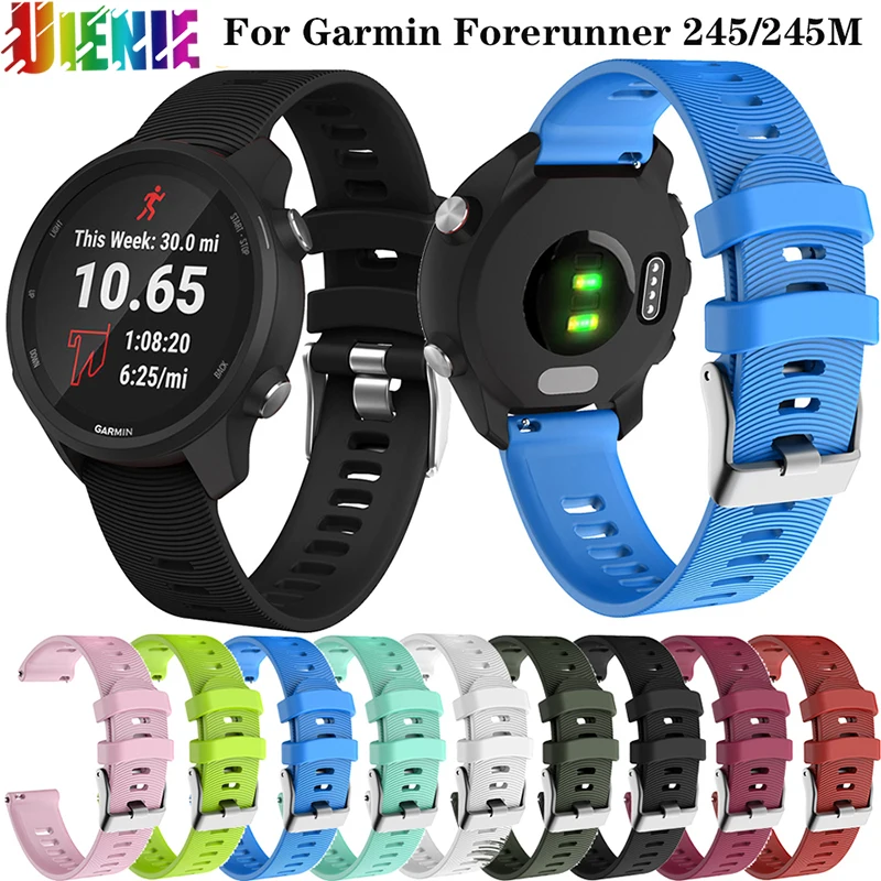 

20mm Watch Strap for Garmin Forerunner 245 245M 645 Wrist Smartwatch Band Silicone For Vivoactive3 3 Music Venu Bracelet 2021