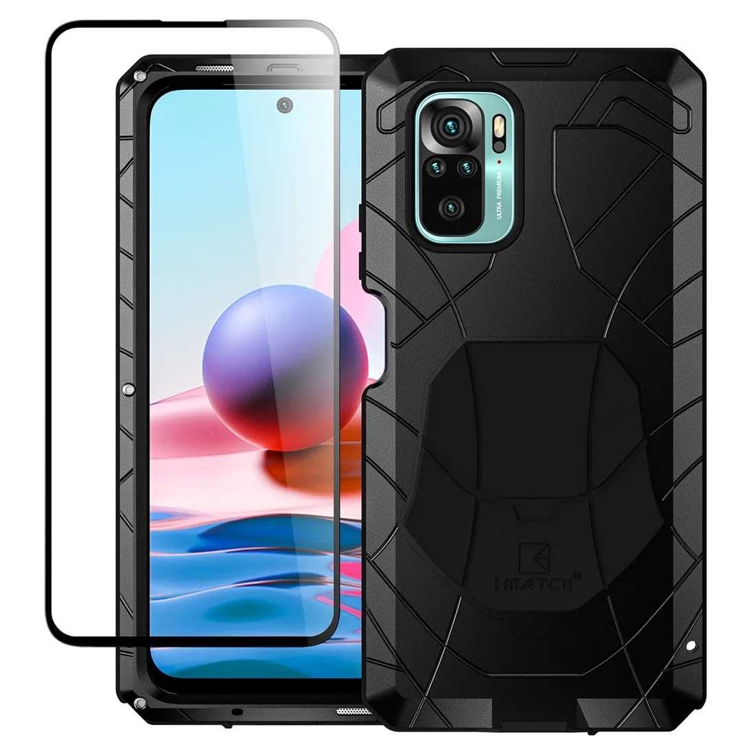 Phone Case for Xiaomi Redmi Note10 10pro Shockproof Cover Tempered Glass Heavy Duty Protection Armor Redmi note10 4G Accessories