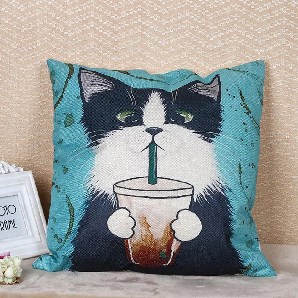 Подушка для дивана DishyKooker с милым мультяшным котом домашнего декоративная