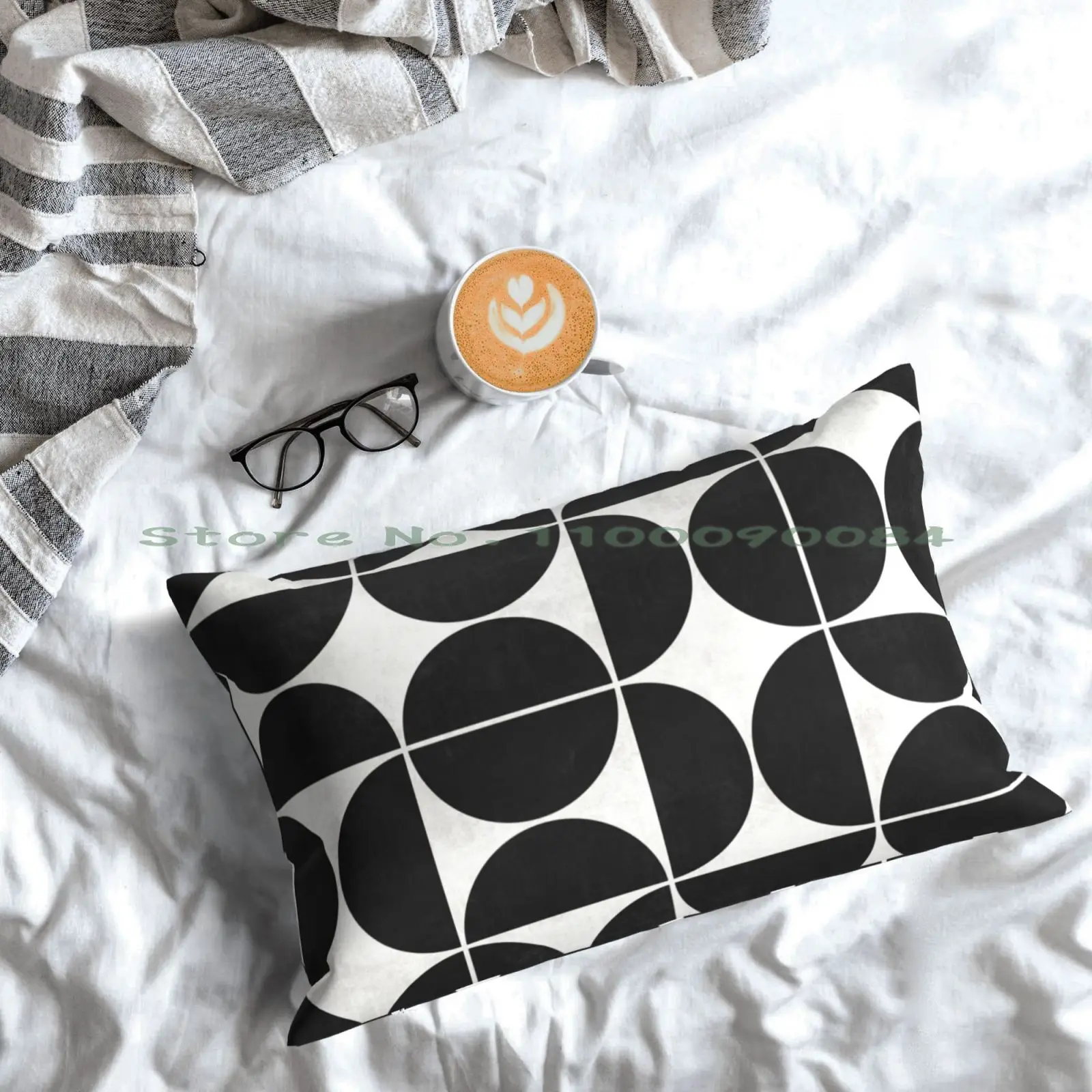 Современный узор среднего века № 3-черно-белая бетонная Подушка Чехол 20x30 50*75
