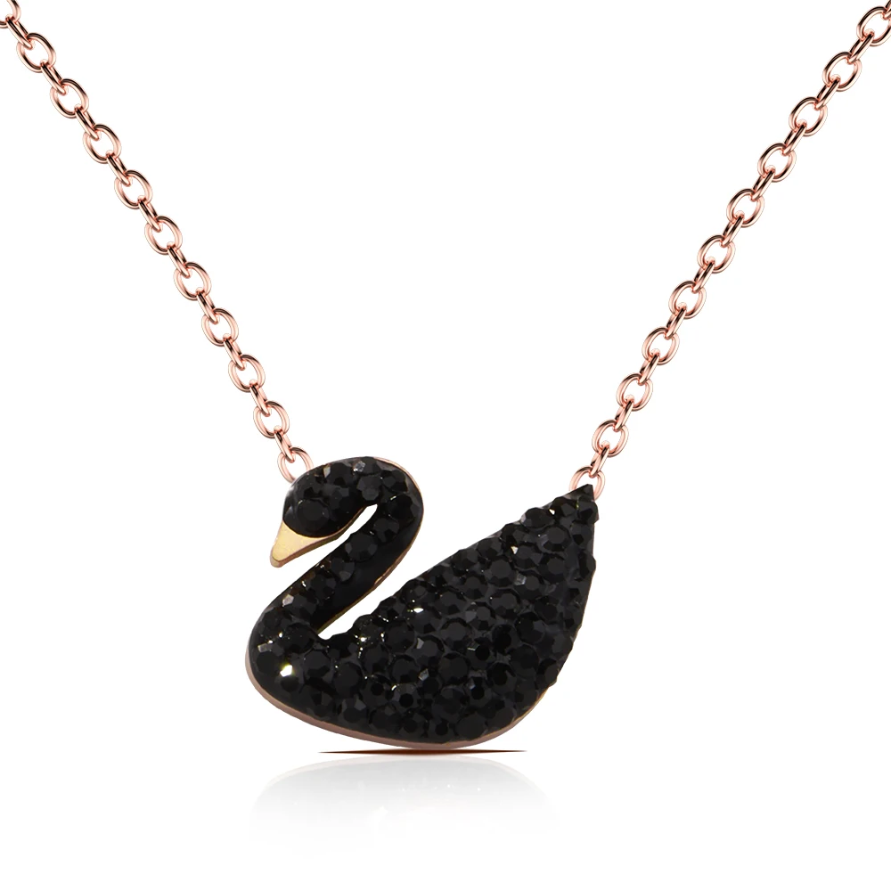 

2021 New Women's Classic Black Swan Necklace Fashion Jewelry Clavicle Chain Gift