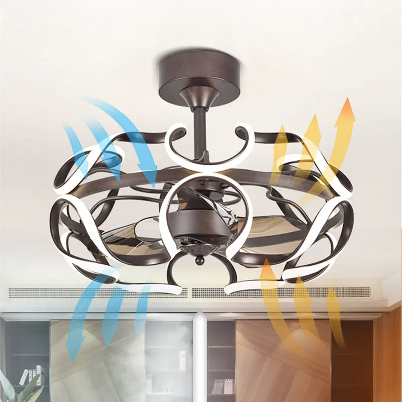 

Nordic Invisible Frequency Conversion celling Fan lights Restaurant with Remote Control for Living Room Lighting 220v 110V