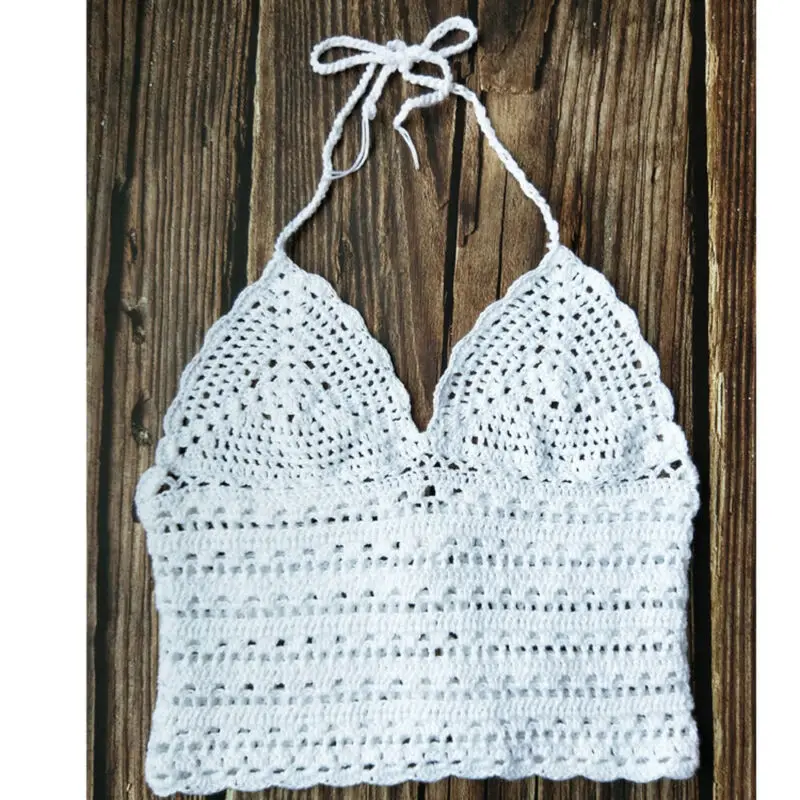 

2020 STOCK Women Ladies Crochet Strappy Crop Top V Neck Camisole Bra Bralette Vest