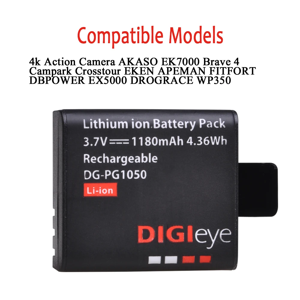 Аккумулятор PG1050 4x1180 мАч + светодиодное зарядное устройство с двойным USB портом