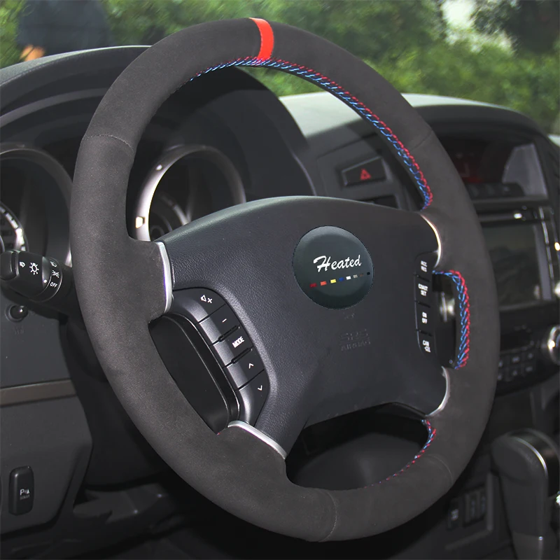 Чехол на руль из натуральной кожи для Mitsubishi Pajero 2007 2014 Galant 2008 2012 оплетка руль|leather