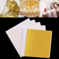 100pcs crafts paper gold leaf sheets foil paper diy gilding arts supplies decorative imitation gold leaf leaves party decoration