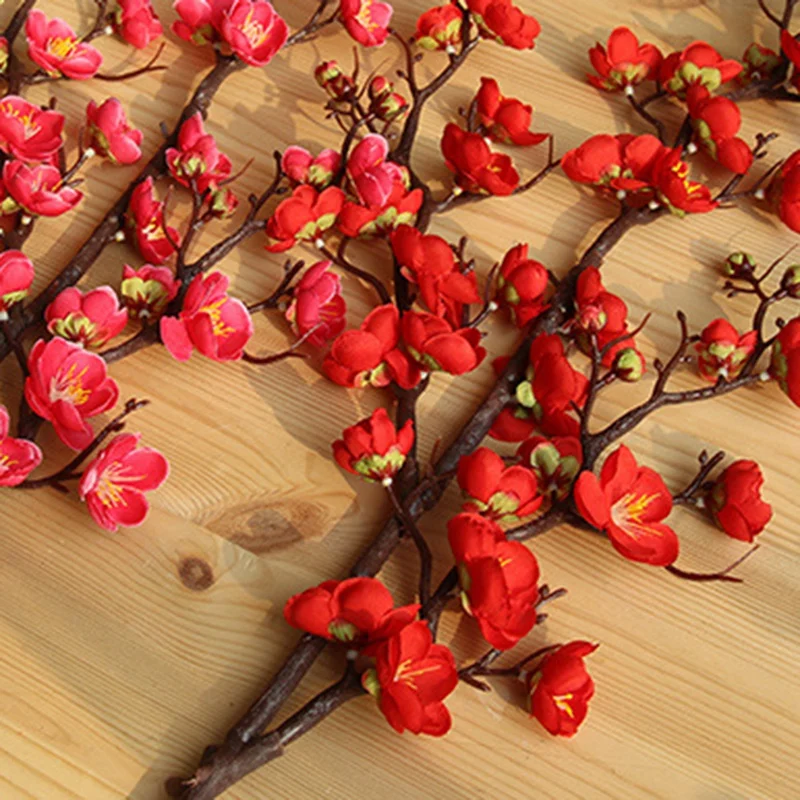 

5 Chinese Plum Blossom Artificial Flowers Home Decoration Wedding Flower Wall Artificial Flowers