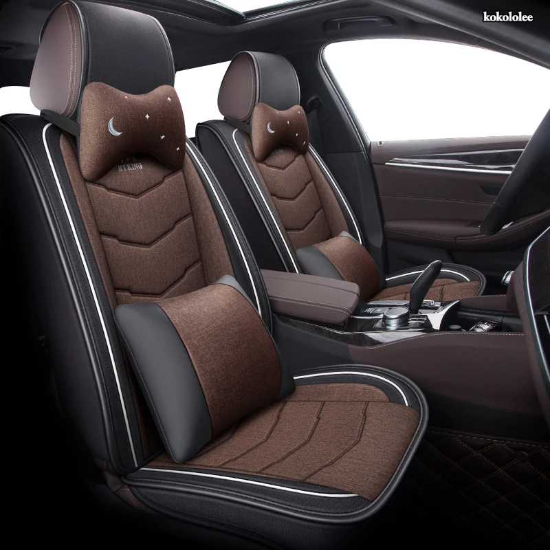 

kokololee flax car seat covers For ssangyong korando kyron rexton actyon sport rodius actyon tivolan chairman car protector sea