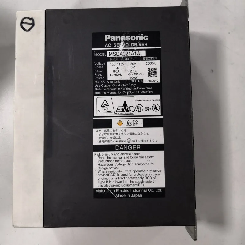 

Panasonic AC Servo Drive MSDA021A1A 200W （Quality guarantee and the price is negotiable）