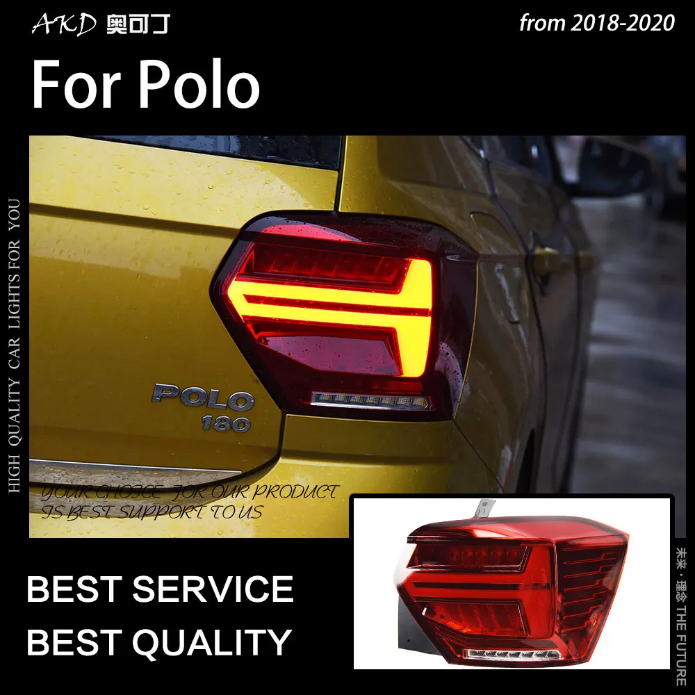AKD автостайлинг для VW Polo задние фонари 2019-2020 Новинка светодиодный ные