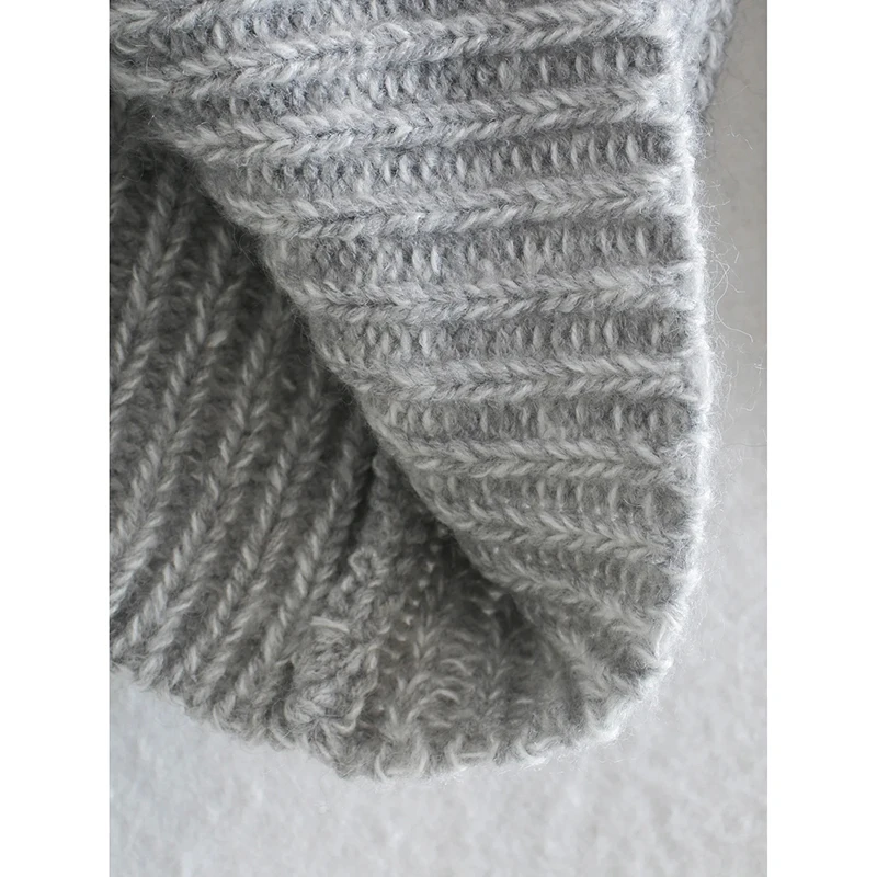 

New Casual Loose Spring Women Knitted Hoodie Thick Long Pullover Solid ZA Sweatshirt Autumn Winter Chic Vintage Streerwear