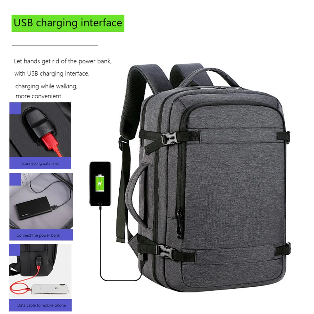 

15,6-дюймовый рюкзак для ноутбука, большая емкость, школьный рюкзак, анти-вор, USB зарядка, рюкзаки, водонепроницаемые, для путешествий, Mochila
