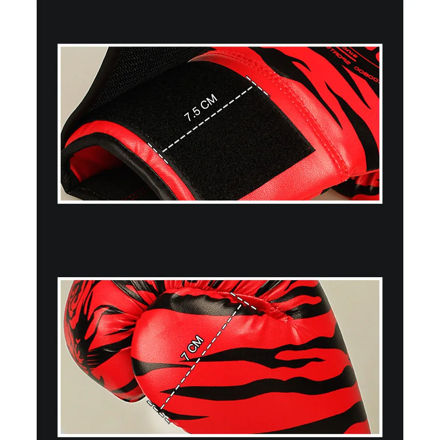 Boxing Gloves Professional Tiger Mesh Breathable PU Leather Flame Gloves Sanda Boxe Thai Glove Box Mma guantes de boxeo