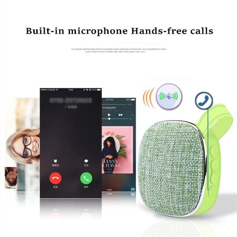 Ткань низкочастотный bluetooth динамик наружный мини портативный спортивный