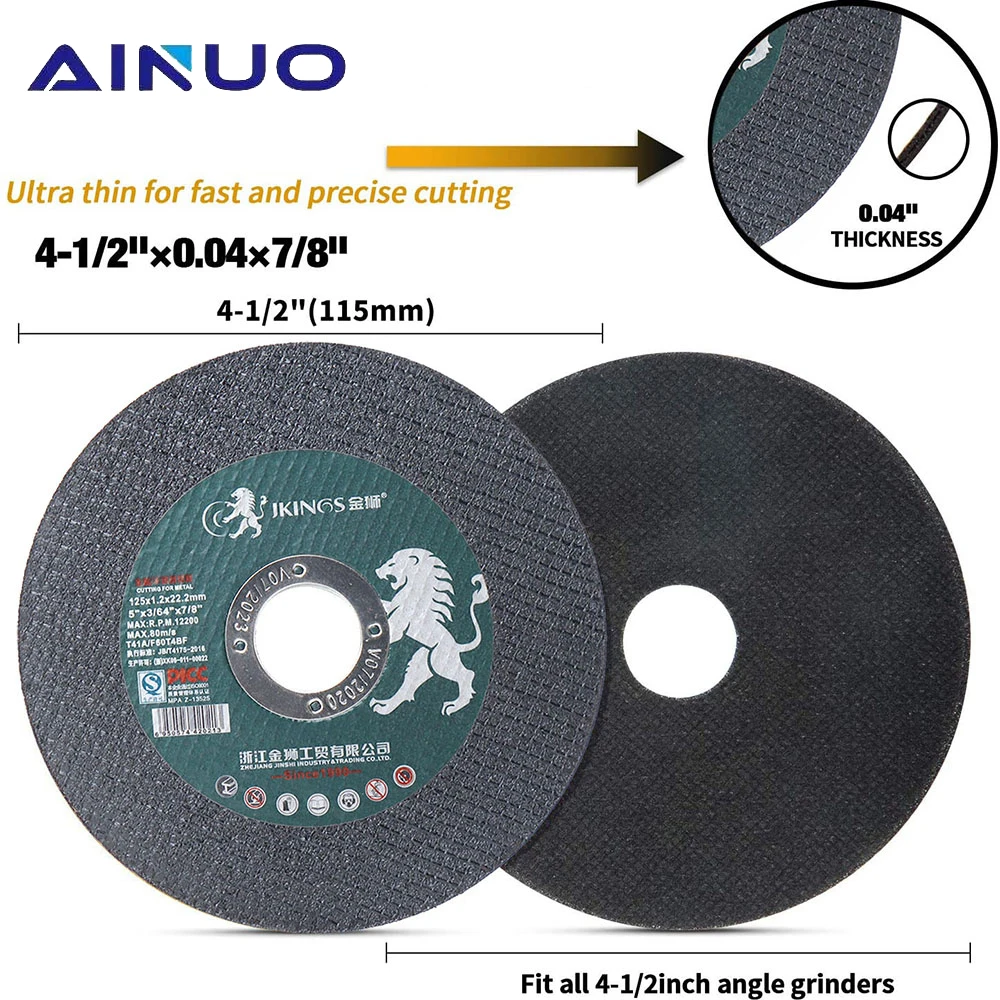 

125mm 5" Metal Cutting Disc Cut Off Wheels Flap Sanding Grinding Discs Angle Grinder Stainless Steel 15Pcs