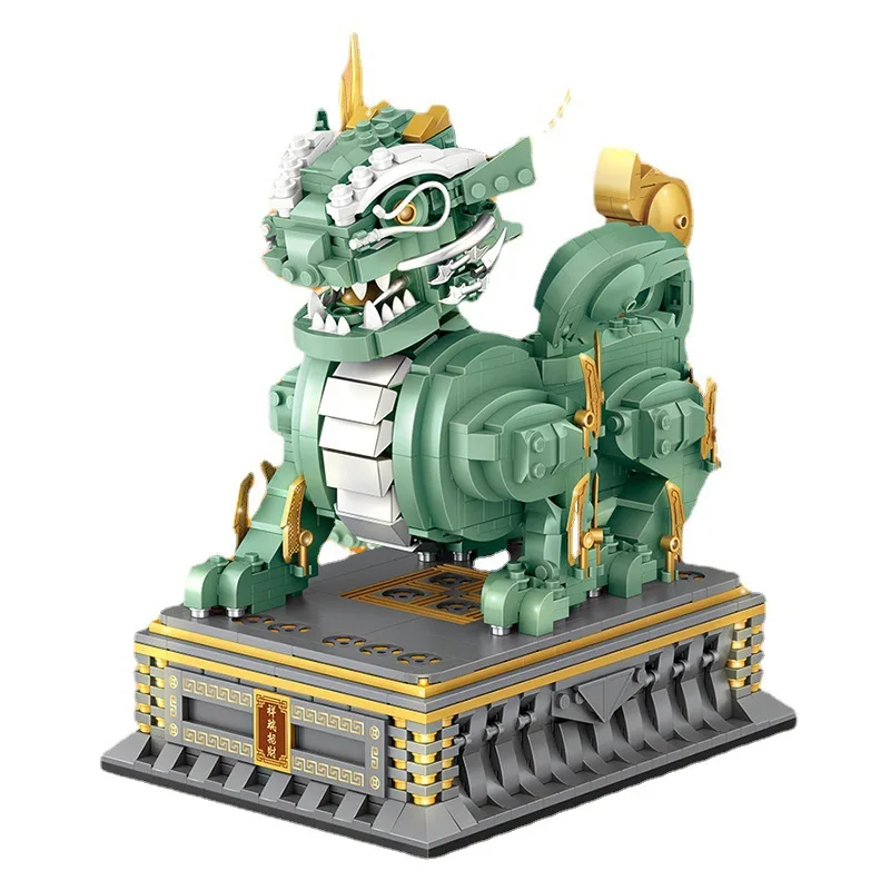 

LOZ 1921, мир животных, Kylin, Китай, древняя легенда, дракон, монстр, 3D «сделай сам», мини-блоки, кирпичи, строительные игрушки для детей, подарок, бе...