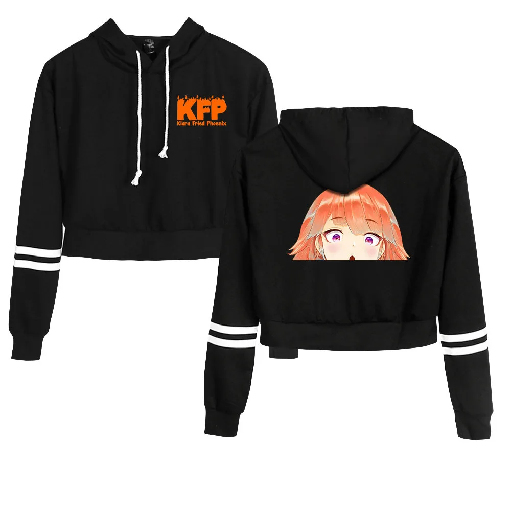 

Takanashi Kiara Anime Fashion Crop Hoodies Women Hooded Pullover Crop Top Hot Sale Casual Streetwear Clothes
