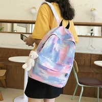 hocodo fashion backpack panelled color nylon women backpack school bag for teens casual shoulder bag mochila travel back pack