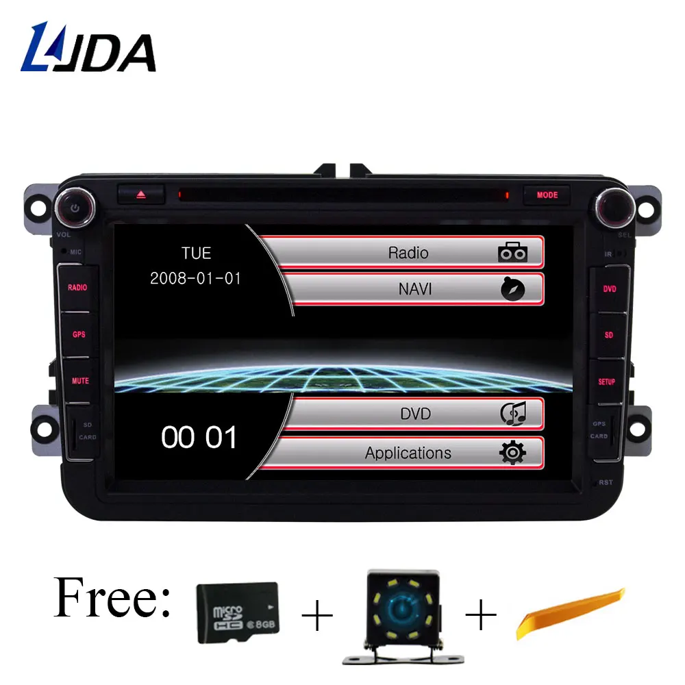 Автомагнитола LJDA 2 din DVD-плеер для Volkswagen VW GOLF PASSAT B6 JETTA POLO CC TIGUAN OCTAVIA T5 Gps-навигация
