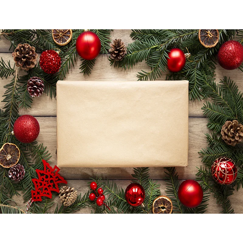 

Christmas Backdrop Wood Board Light Winter Snow Gift Star Bell Vinyl Photography Background For Photo Studio 20825SD-04