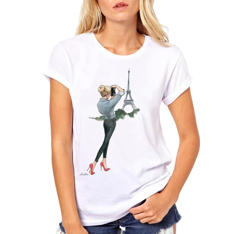 

Drop Woman T-shirt Female Harajuku Kawaii White Tshirts Women Streetwear Girlsfriend Gifts Vogue Happy Day T Shirt