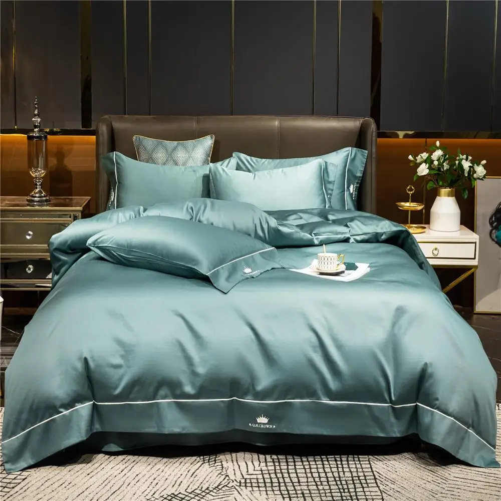 

Egyptian cotton Pure color comforter bedding set bed cover bedsheet pillowcase