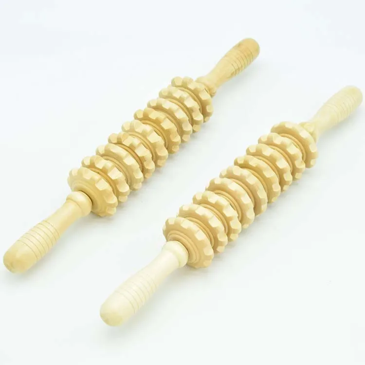 

new 9-Wheel Wooden Abdomen Massager Multifunctional Fitness Roller Stick Muscle Relax Tool Body Anti Cellulite waist Massage