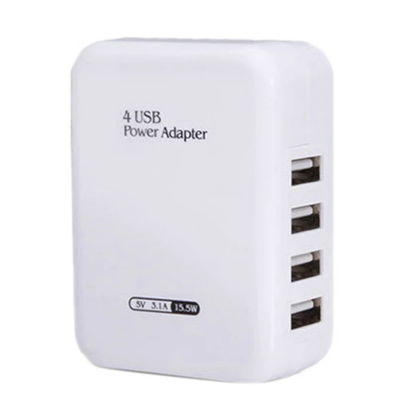 

4 Port USB Charger Charging Adapter 15W Built-In Fuse the Charger Is Suitable for Office / Household (EU Plug)