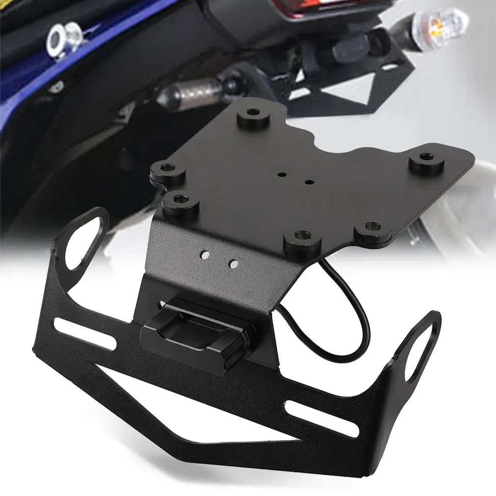 

Для YAMAHA Tenere 700 T7 XTZ700/XT700Z Tenere 2019-2021 задний номерной знак мотоцикла задний Каркас держатель кронштейн со светодиодной подсветкой