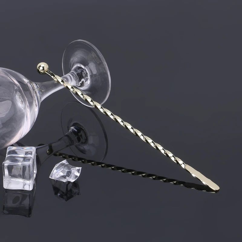 

X7AB Stainless Steel Muddler Threaded Swizzle Stick Coffee Cocktail Stirring Bar Tool