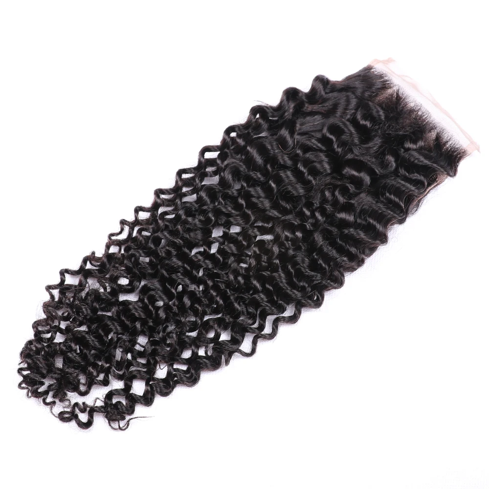 Cheetah Beauty Curly Wave 4x4 Lace Closure Brazilian 100% Human Hair HD Transparent 5x5/6x6 8-20inch Natural Color | Шиньоны и парики