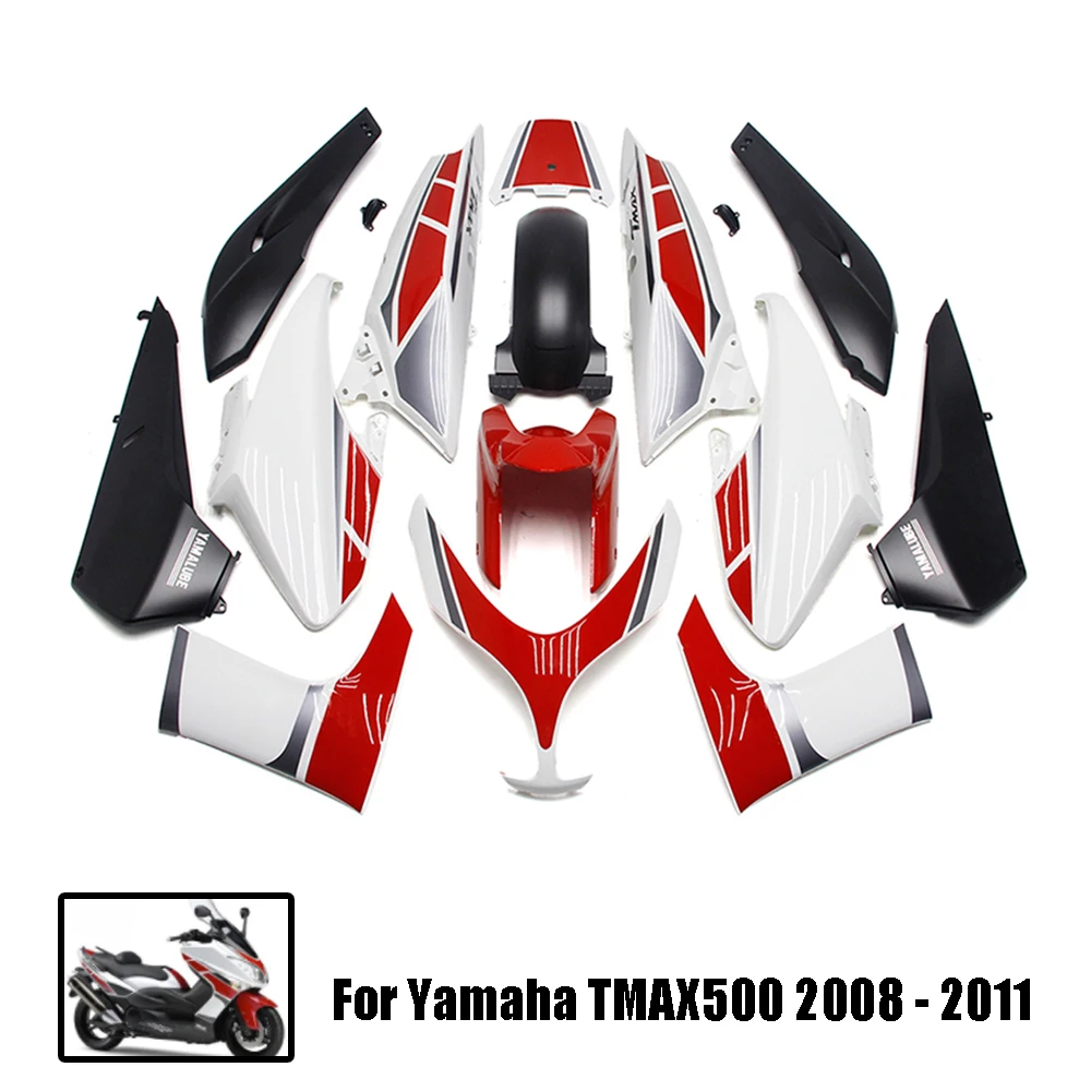 

Подходит для комплекта обтекателей Yamaha TMAX500, Обтекатели белого и красного цветов, Обтекатели TMAX 500 2008 2009 2010 2011