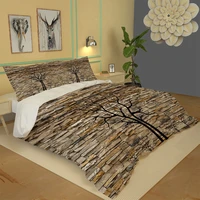 high quality bedding sets personality art brown brick 3d beddings decorative pillow case