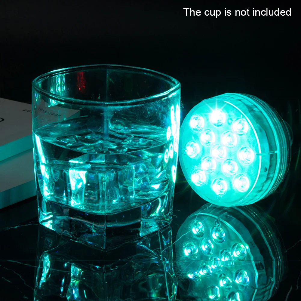 

4pcs Submersible LED Lights Party Aquarium Decor Dimmable Pool With Remote Control Vase Base RGB Battery Operated Wedding Timing