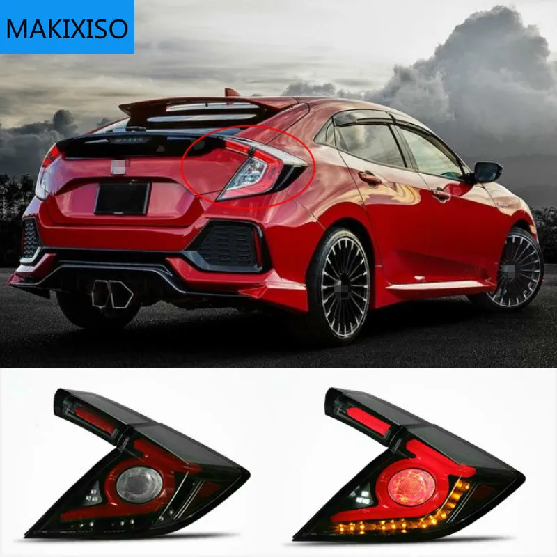 

Car Styling Taillight Tail lights For Honda Civic Type R 10th hatchback 2020 2021 DRL+ Dynamic Turn Signal + Reverse + Brake LED