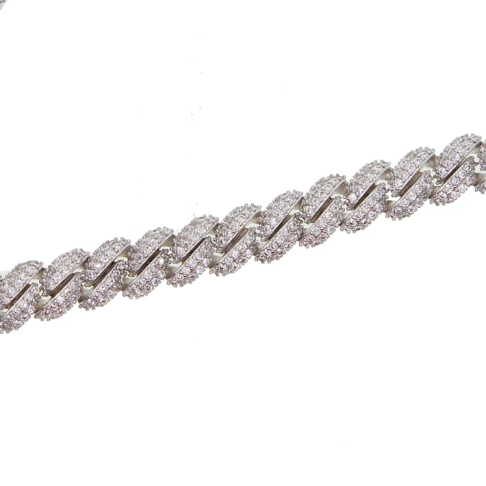 Платиновое покрытие Высокое качество iced out hiphip bling широкий кандалин в Майями кубинское звено цепочка на шею для мужчин и женщин Рок CZ Отрегулируйте скольжение крутая цепочка-чокер - Окраска металла: Платиновое покрытие