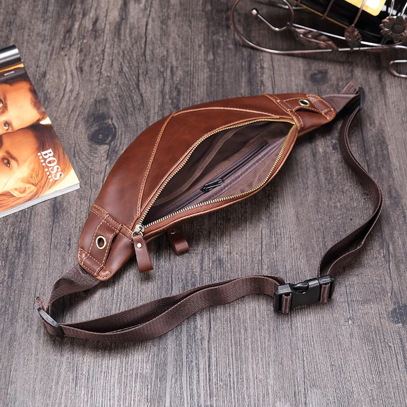 

Men's fashion pocket soft leather PU retro Messenger bag mobile phone bag