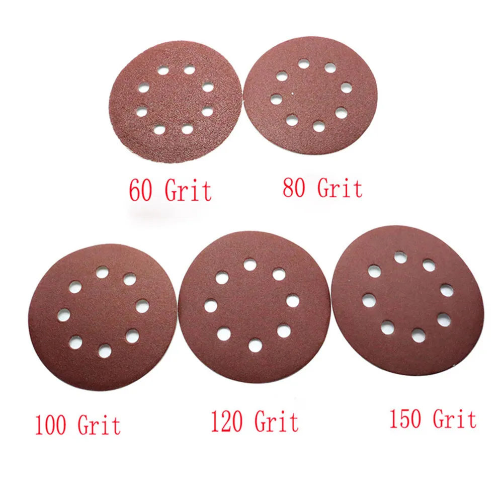 

60/80/100/120/150 Grit Sandpaper Round Shape Sanding Discs Hook Loop Sanding Paper Buffing Sheet Sandpaper Sander Polishing Pad