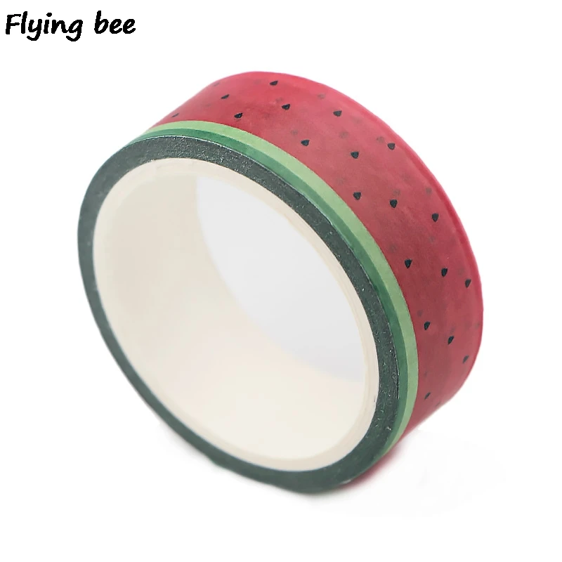 Flyingbee 15 мм X 5 м арбузная Бумага васи лента DIY планировщик Маскировочная лента клейкие наклейки с лентами Декоративные Канцелярские ленты X0500