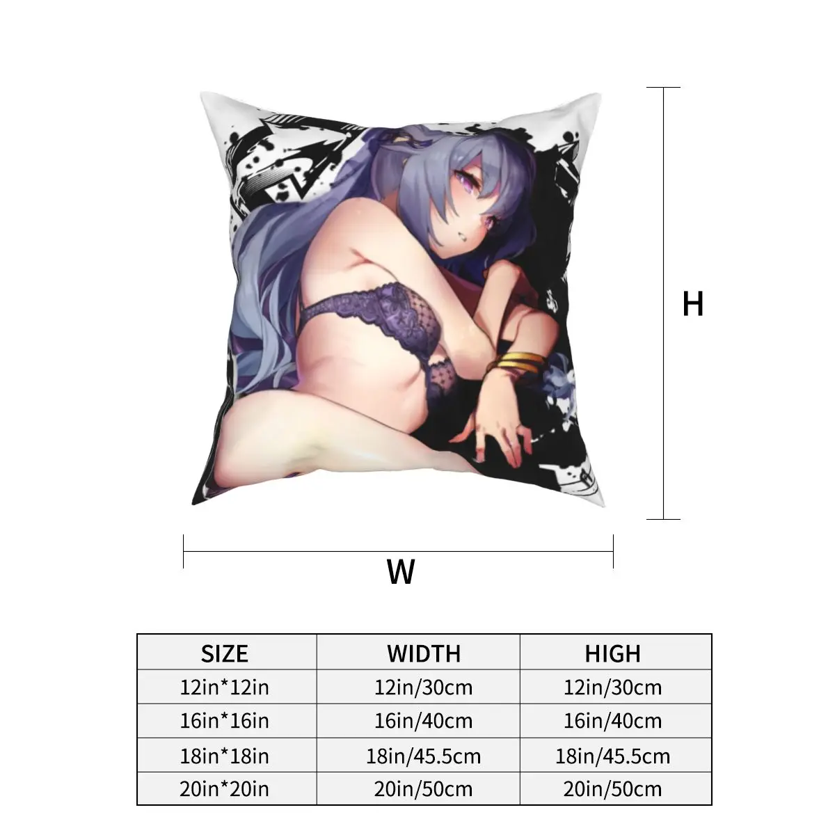 

Genshin Impact Sexy Keqing Graffiti Girl Pillowcase Soft Polyester Cushion Cover Decorative Pillow Case Cover Bedroom 45X45cm